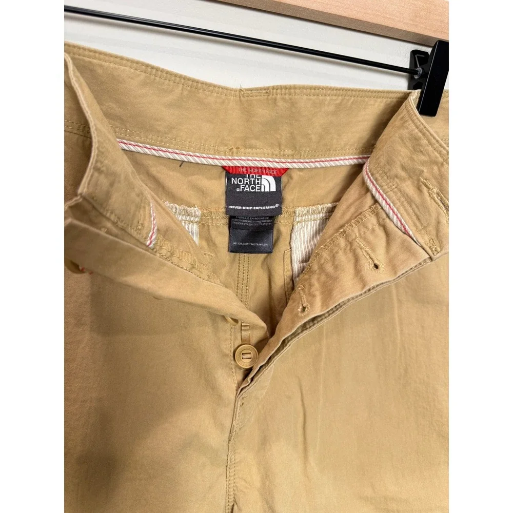The North Face Mens 40 Tan Khaki Brown‎ Cotton Blend Button Fly Shorts Outdoors